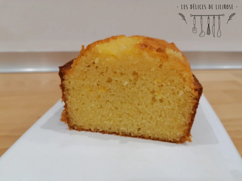 Photo de l'interieur du cake au citron