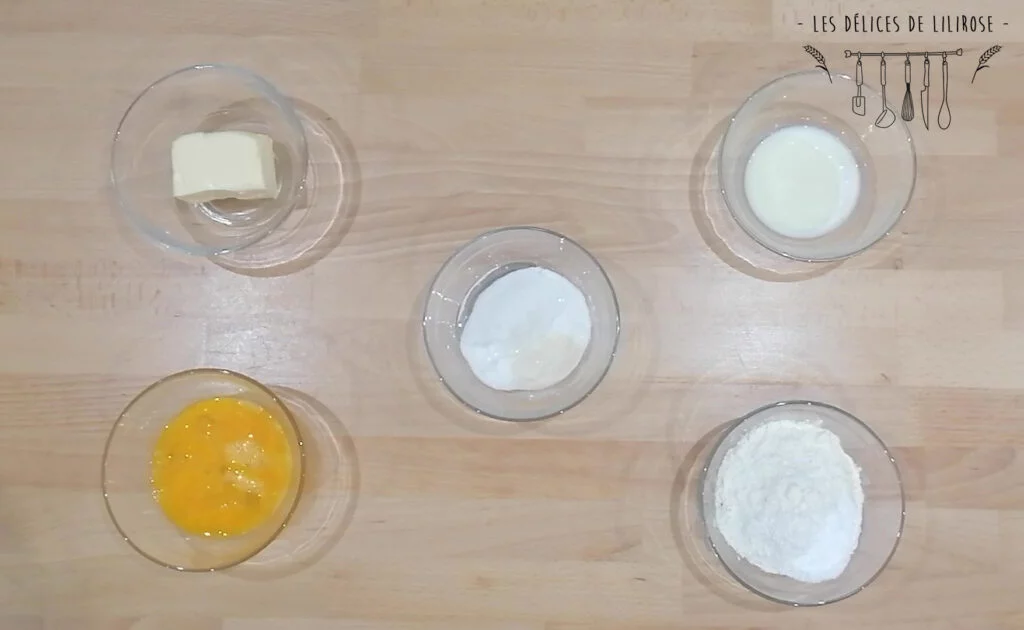 Ingrédients de la recette des madeleines